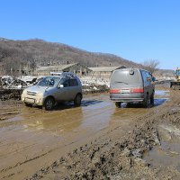 На острове Русский продолжается восстанавление дорог